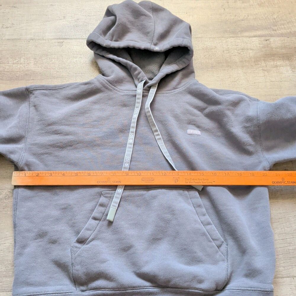 FIGS Women’s Gray Heather Pullover Hoodie Drawstring Long Sleeve Size S - Picture 4 of 7